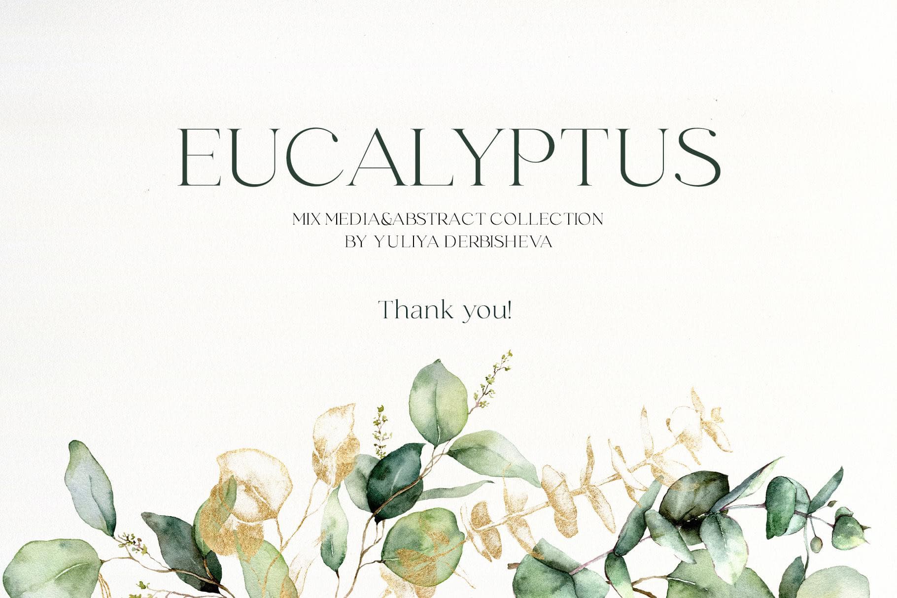 Eucalyptus watercolor greenery foliage leaves illustrations - Image 14