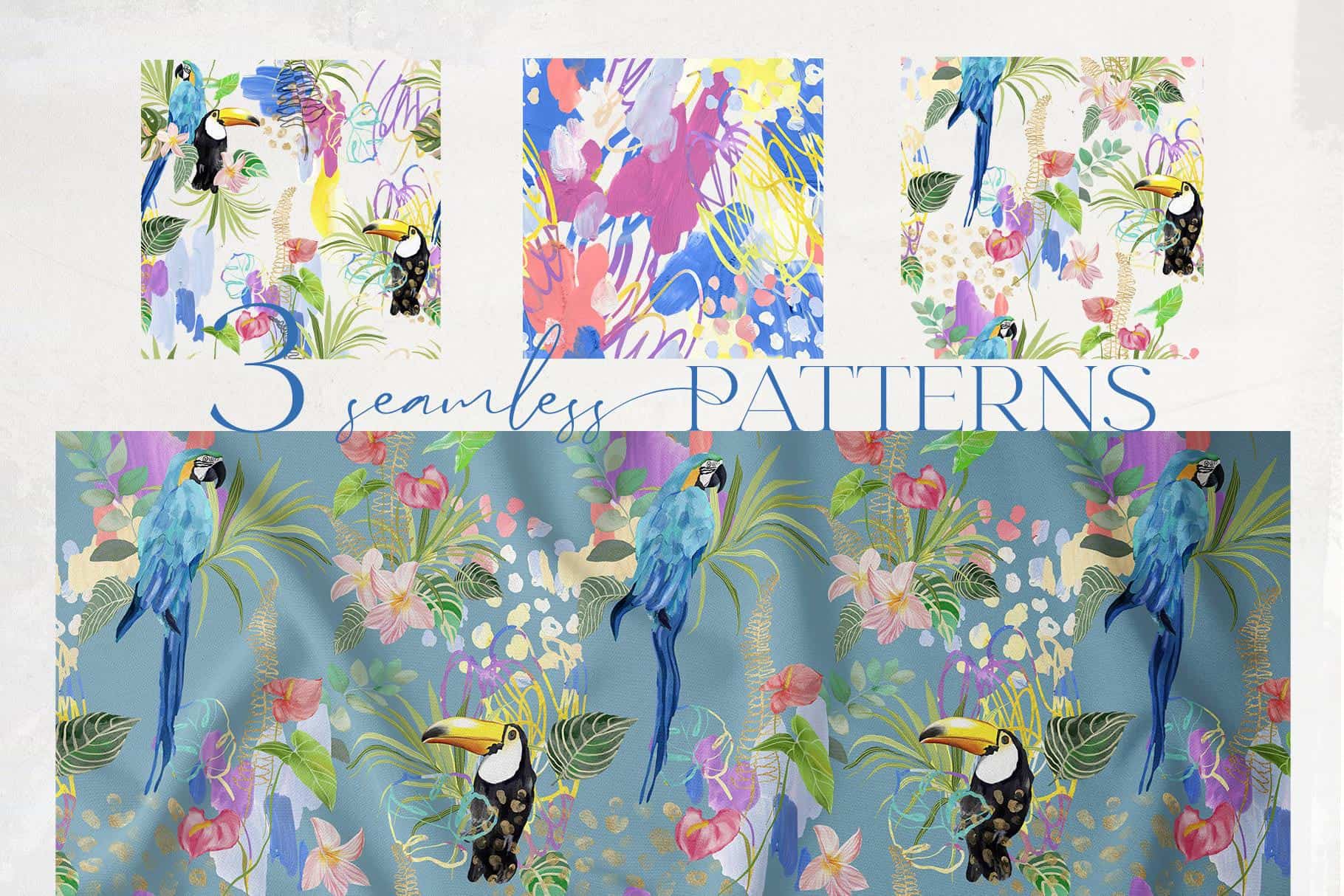 La Costa bright summer backgrounds + tropical birds - Image 14