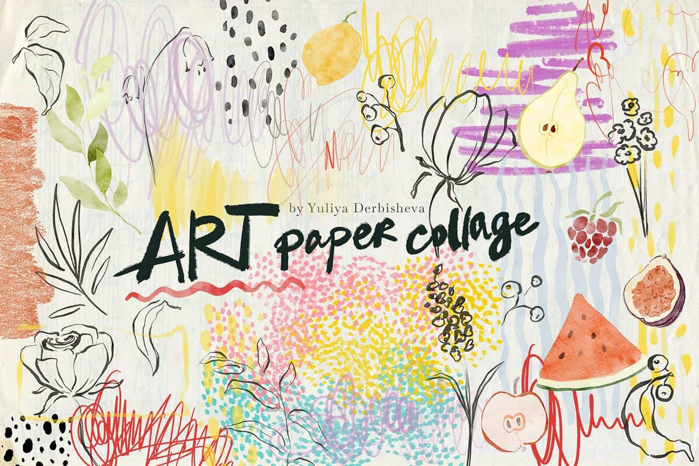 Art Paper Collage Mixed media elements, modern & vintage paper textures - Image 14
