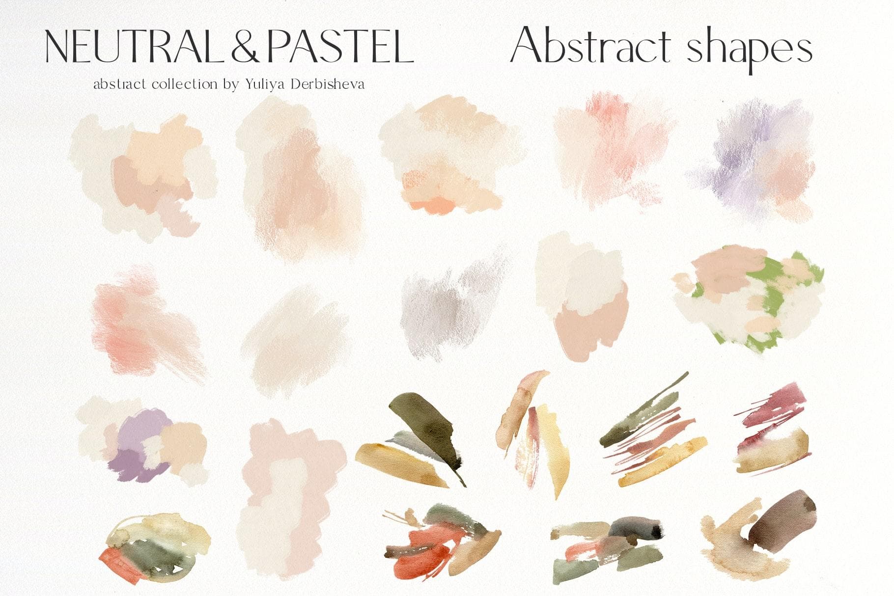 Neutral & Pastel abstract backgrounds and flowers illustration design - Image 16