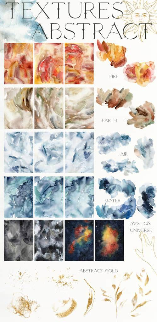ASTROLOGY zodiac signs illustrations watercolor - Image 16