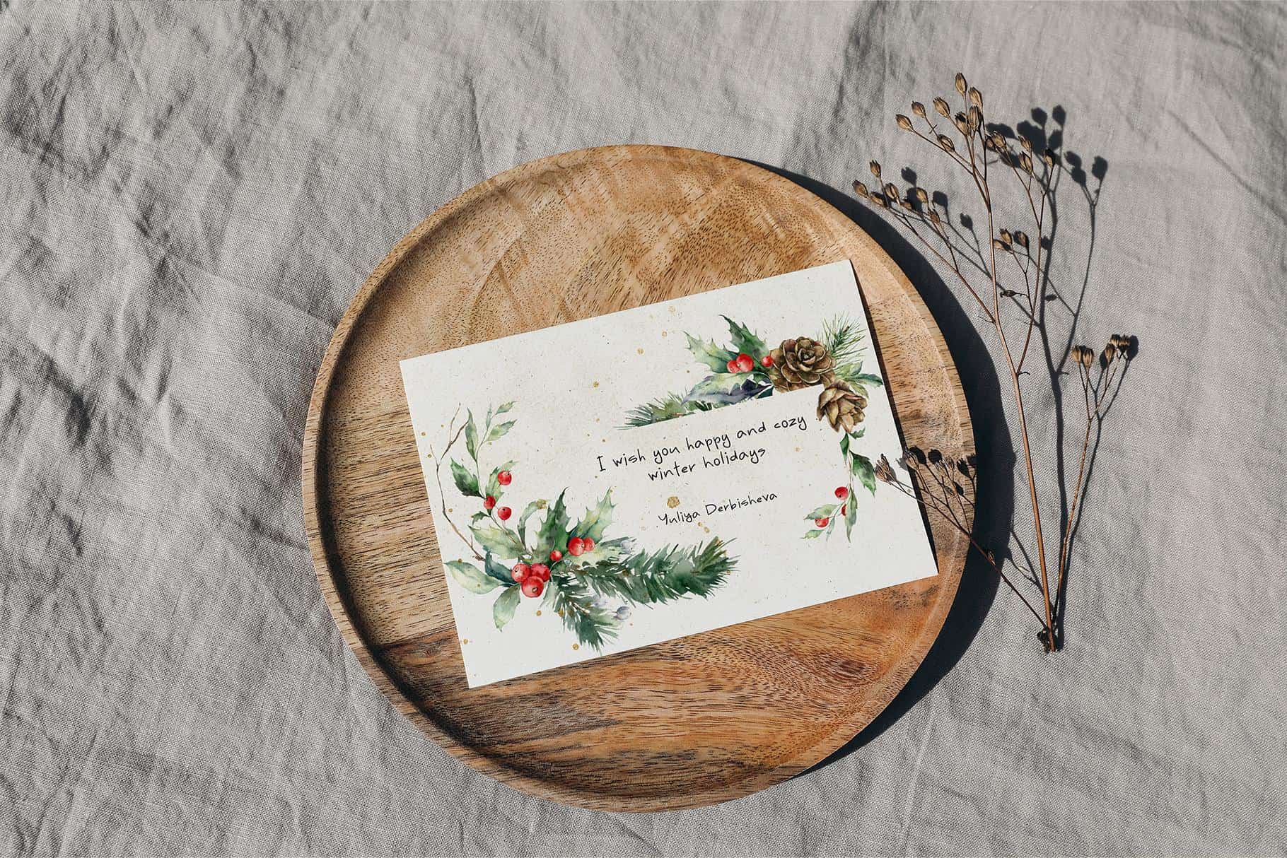 Winter Berries Watercolor Christmas Illustration for festive design - Image 16