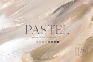 Pastel beige abstract background with textured brushstrokes for design.