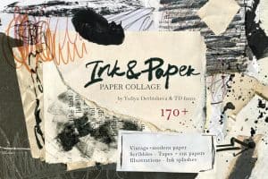 Creative collage of vintage and modern paper textures for art projects.