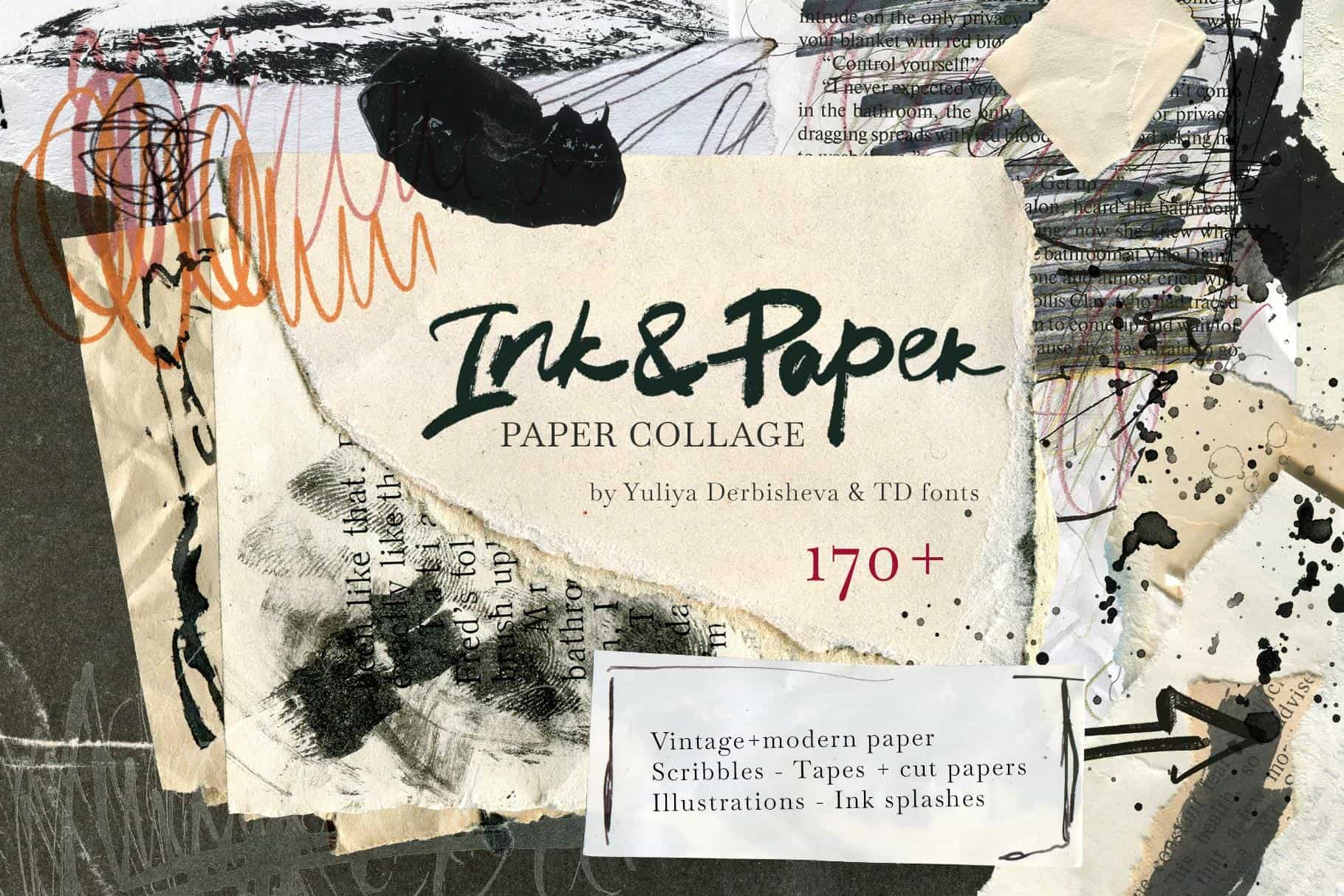 Creative collage of vintage and modern paper textures for art projects.