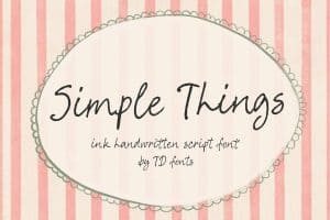 Simple Things ink handwritten script font by ID fonts.