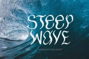 Steep wave handwritten font with wavy, quirky style for creative design.