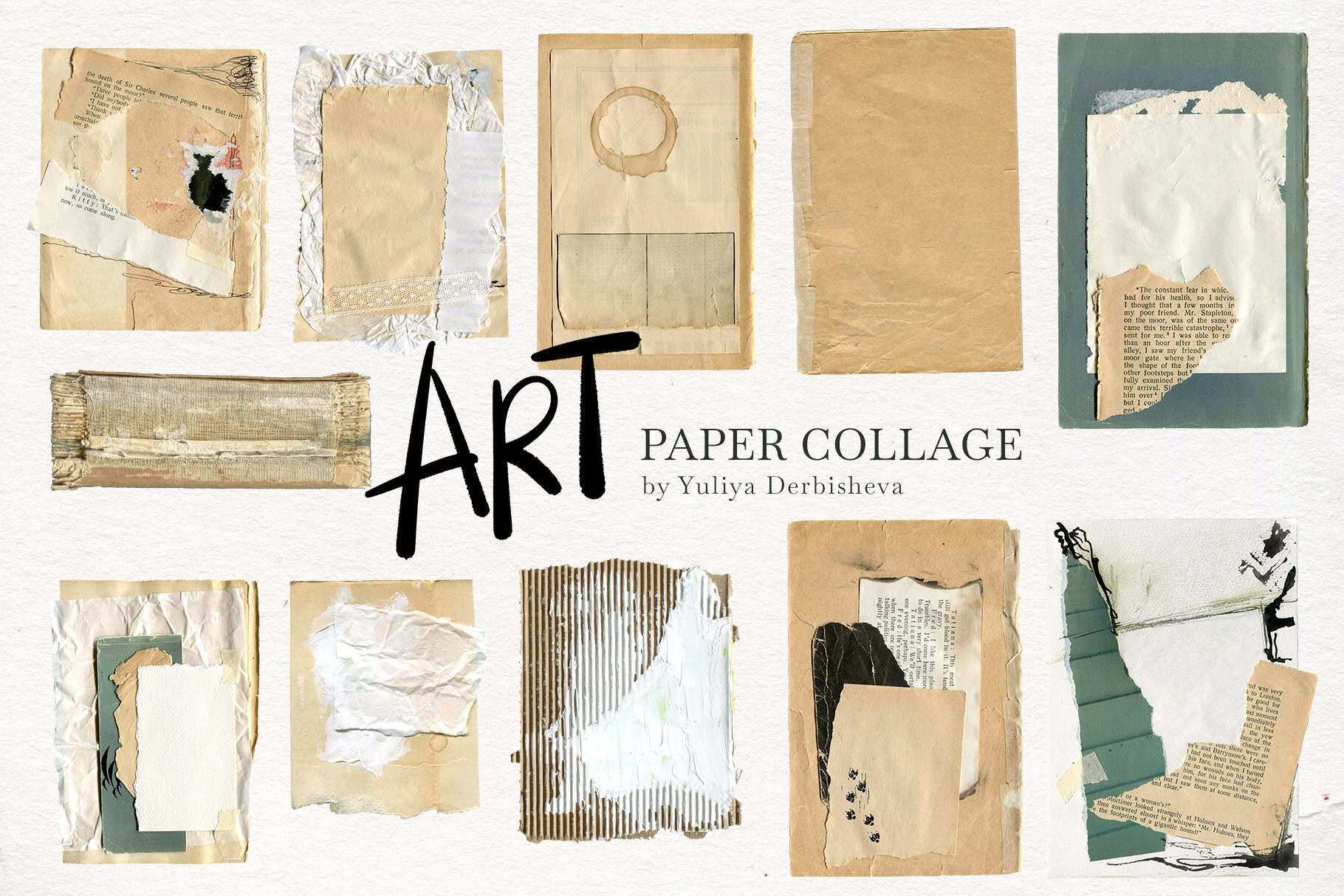 Art Paper Collage mix media elements for design: vintage & modern Art - Image 4