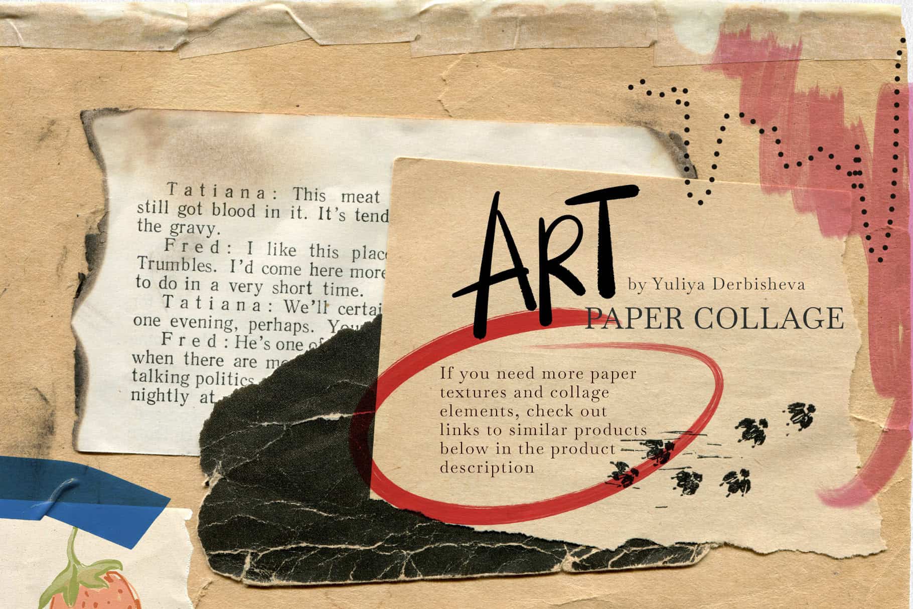 Art Paper Collage mix media elements for design: vintage & modern Art - Image 12