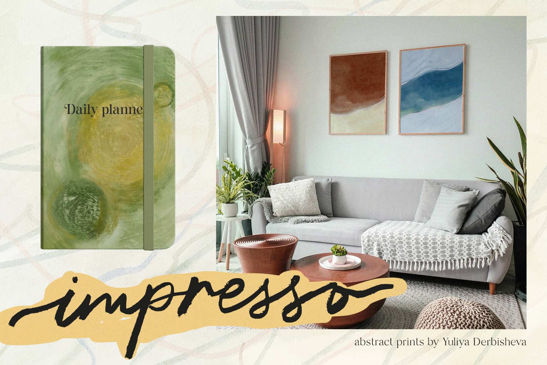 Impresso abstract prints posters wall art hand painted background - Image 5