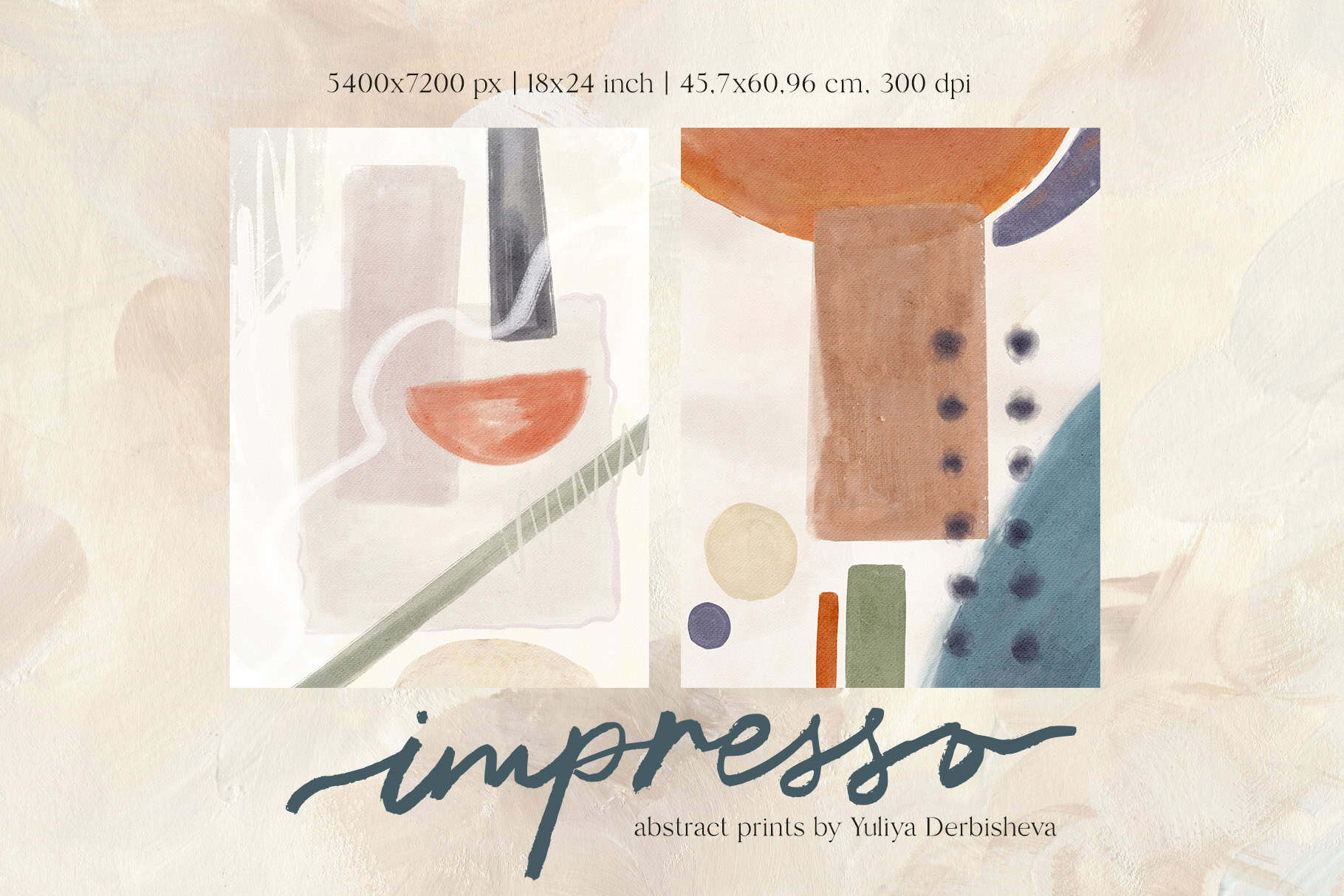Impresso abstract prints posters wall art hand painted background - Image 6