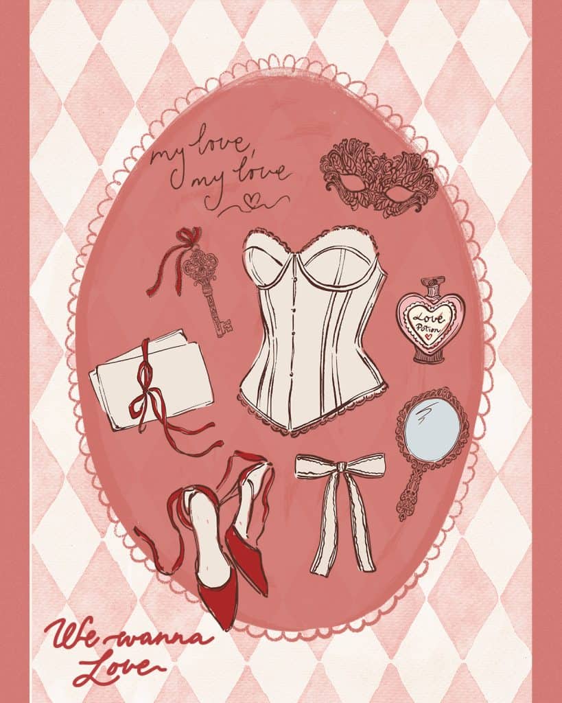 Romantic poster card for Valentine Day and Love theme