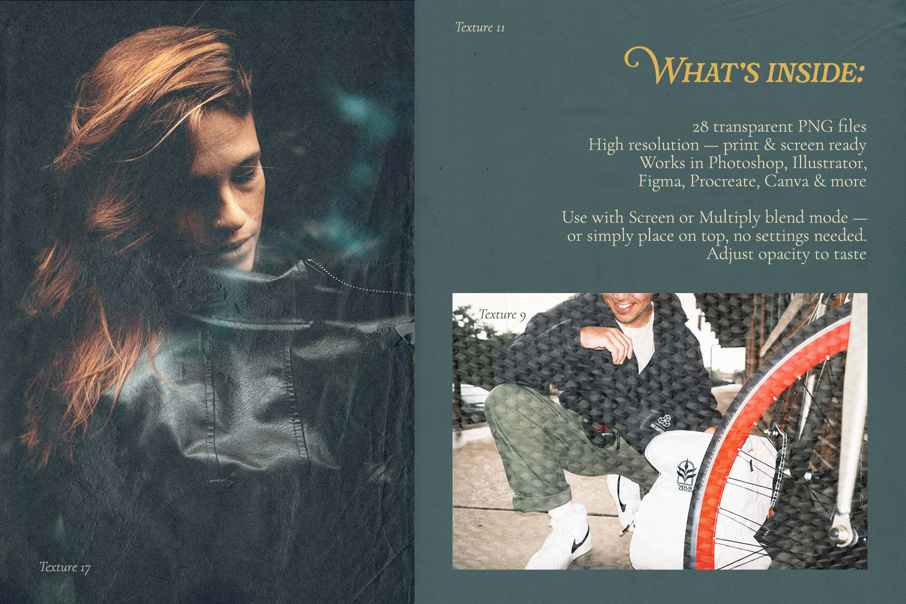 White texture overlay applied to editorial layout and book cover
