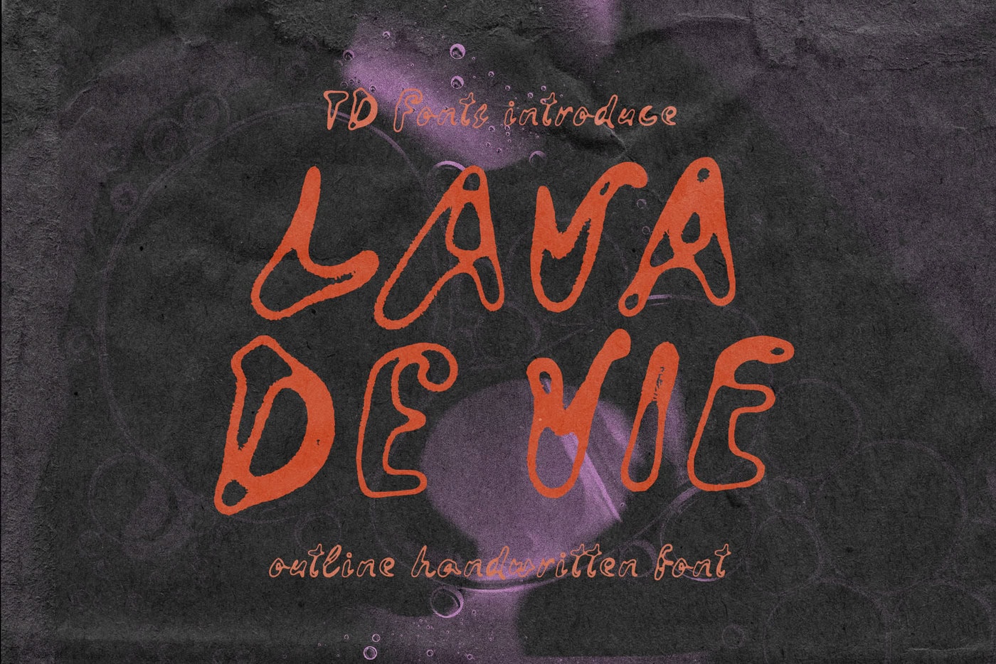 Lava de Vie outline handwritten wavy ink quirky textured font