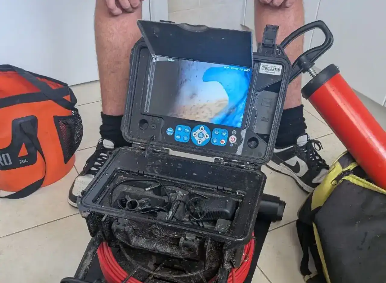 Drain inspection camera used for sanitary drainage flow assessment in South Yarra.