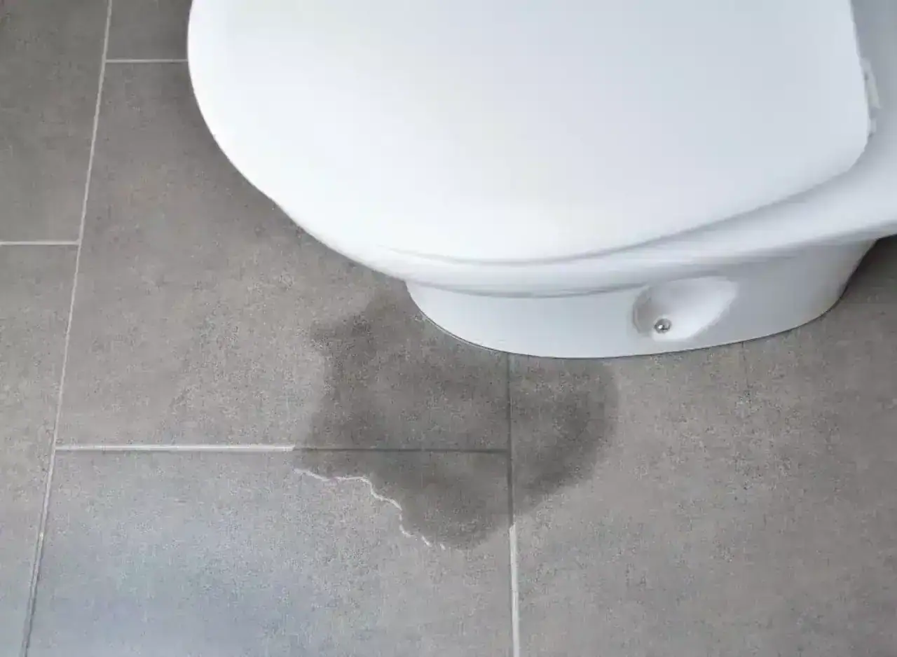 Leaking toilet being repaired by a plumber in an Essendon bathroom.