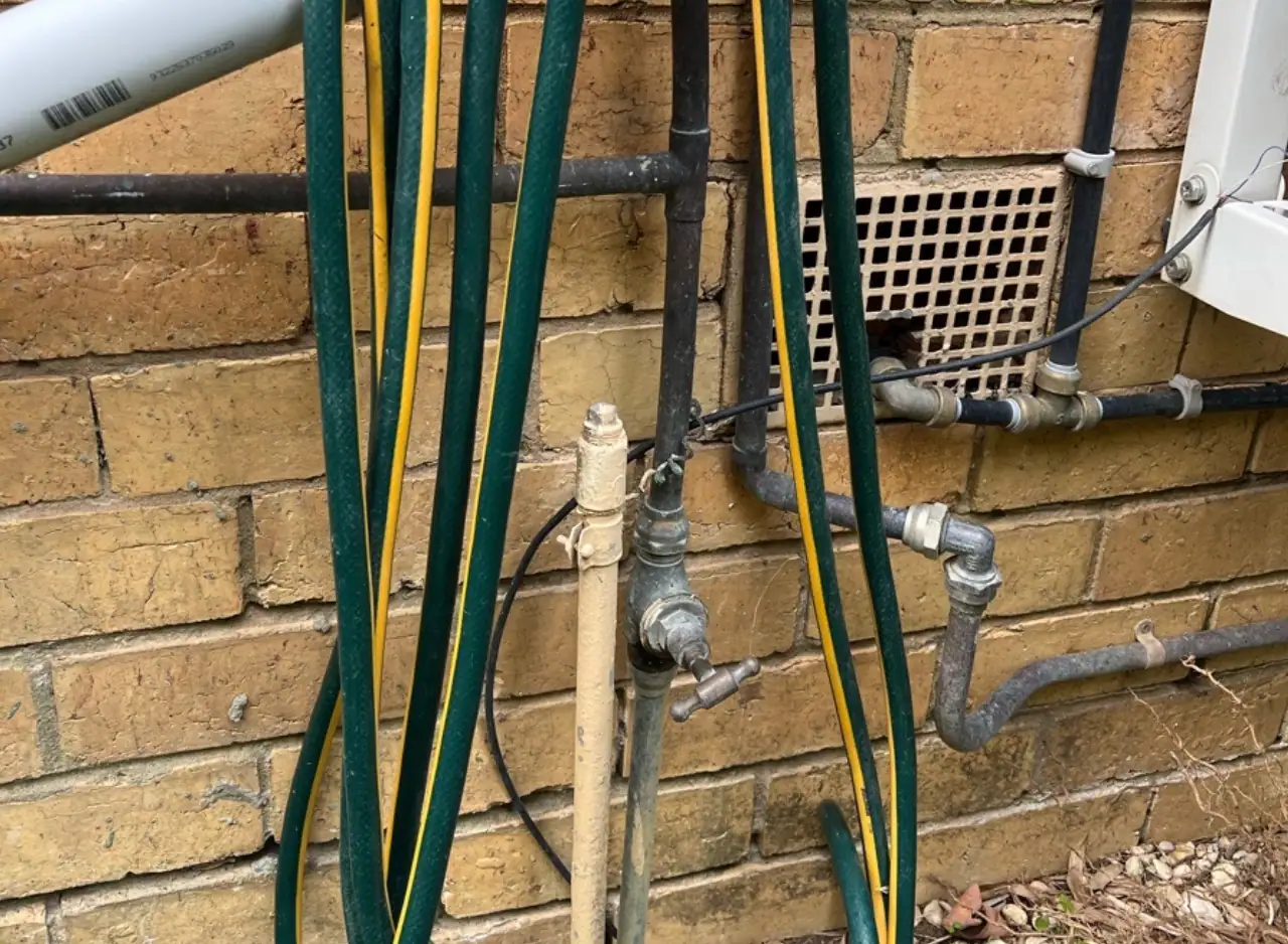 Pipework and plumbing fixtures for building maintenance and repairs.