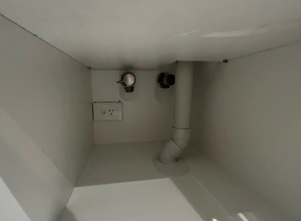 New plumbing pipes installed in ceiling for efficient water flow.