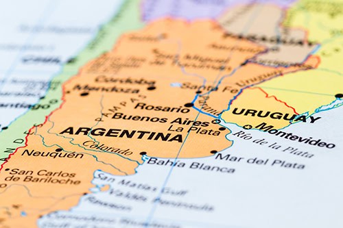 close-up-of-a-world-map-with-argentina-in-focus