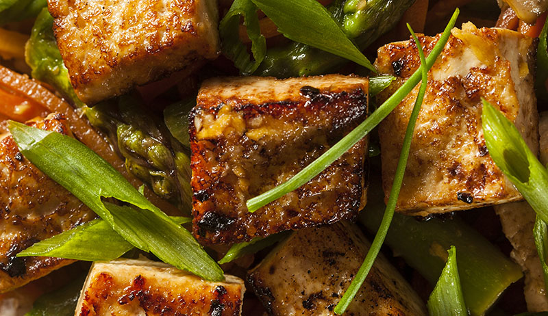 Homemade Tofu Stir Fry with Vegetables and Rice