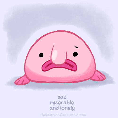 sad blob fish illustration