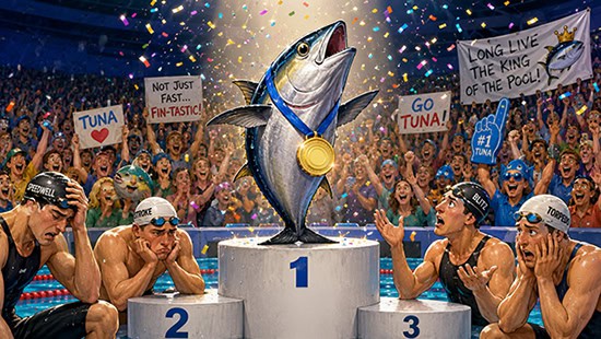 tuna as an gold olympic swimmer