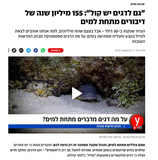גם לדגים יש קול 155 מיליון שנה של דיבורים מתחת למים טמקא