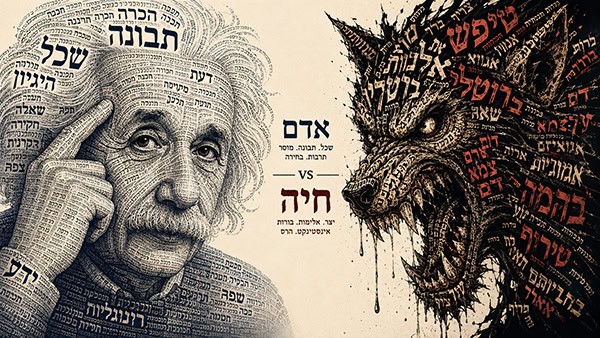 דימויי החיה מול האדם בשפה העברית אילוסטרציה