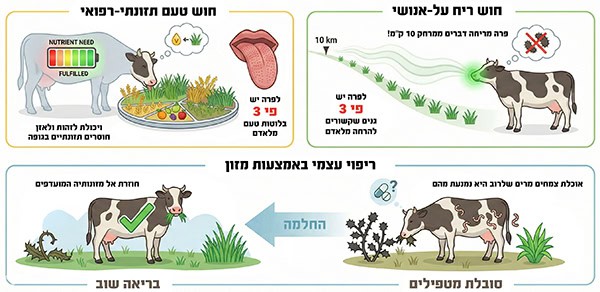 חושי על טעם וריח פרה