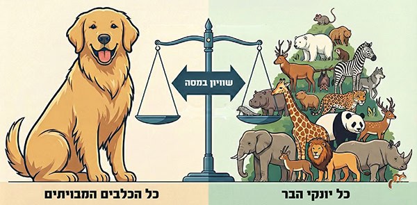 כל הכלבים שוקלים כמו כל חיות הבר