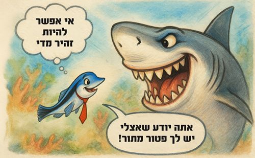 איור קומי פטור מתור לכריש