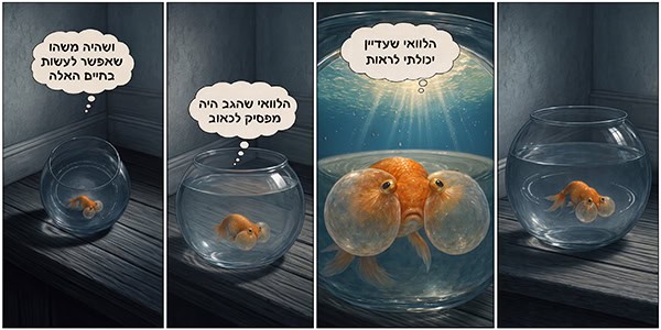 שלוש משאלות של דג זהב עין בועה
