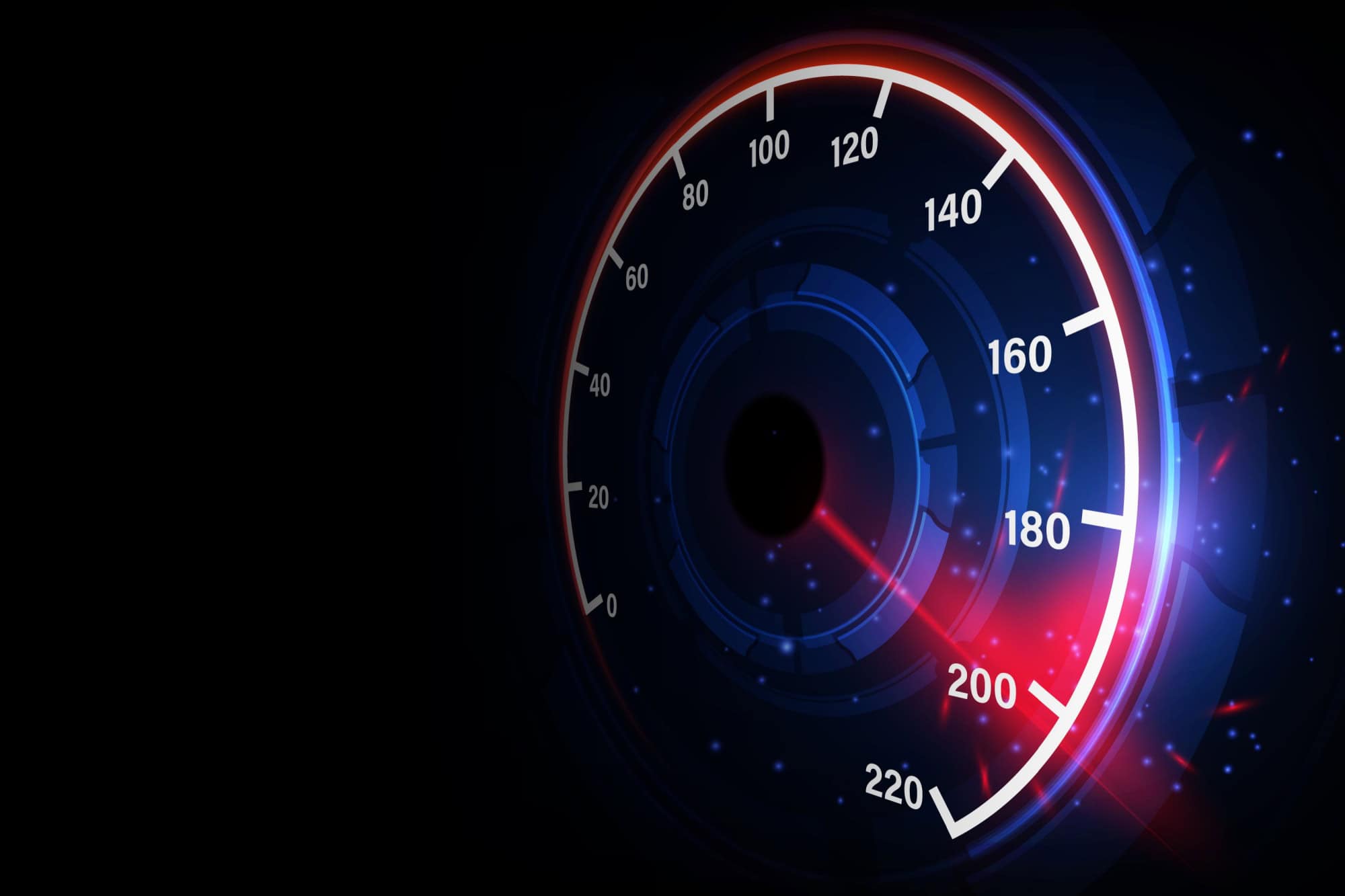 Speed motion background with fast speedometer car. Racing velocity background.