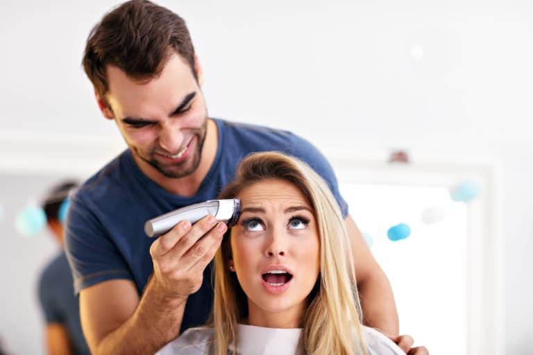 Picture showing adult woman at the hair salon