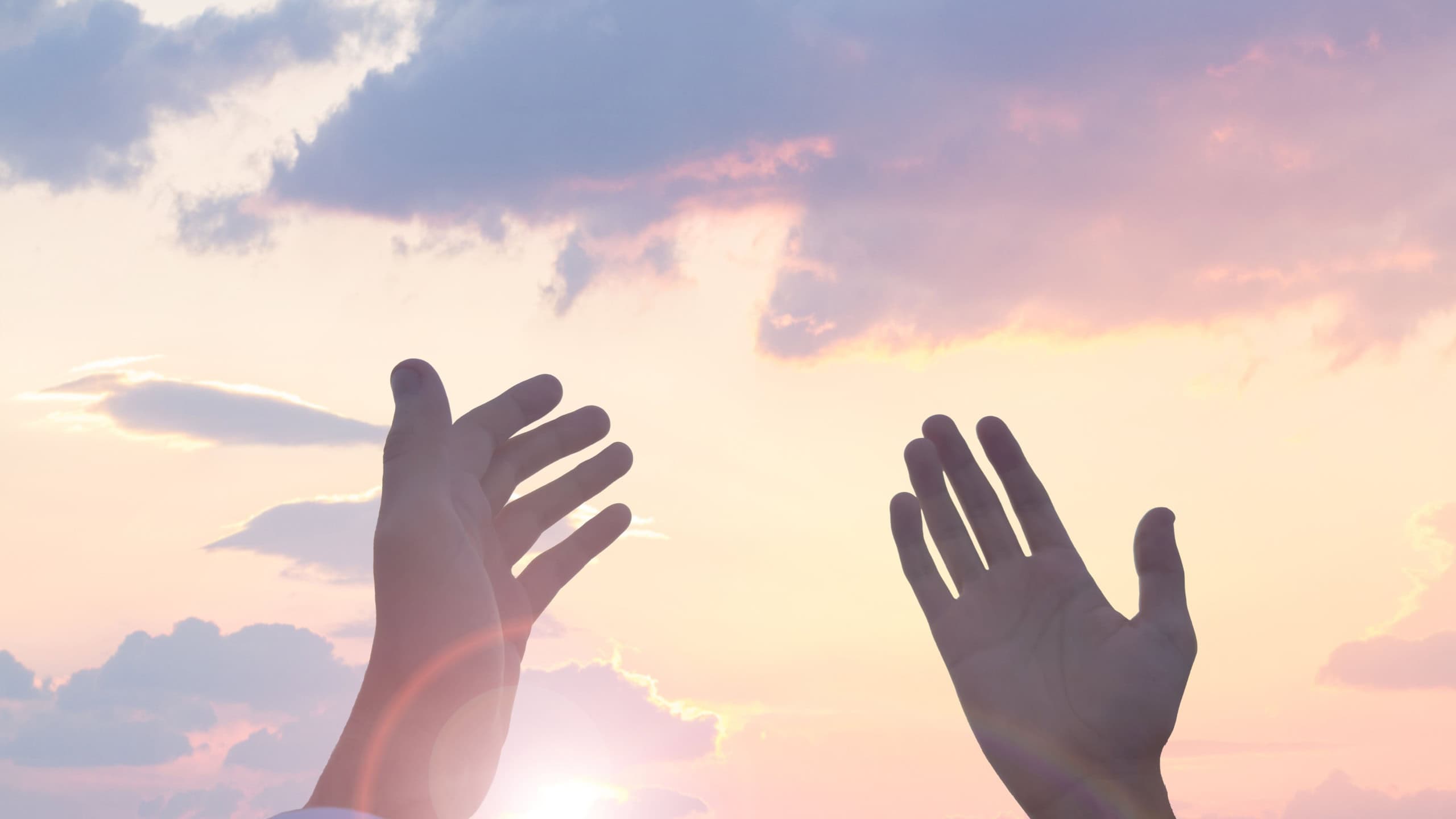 Hands In The Sky, man worship god with hands up