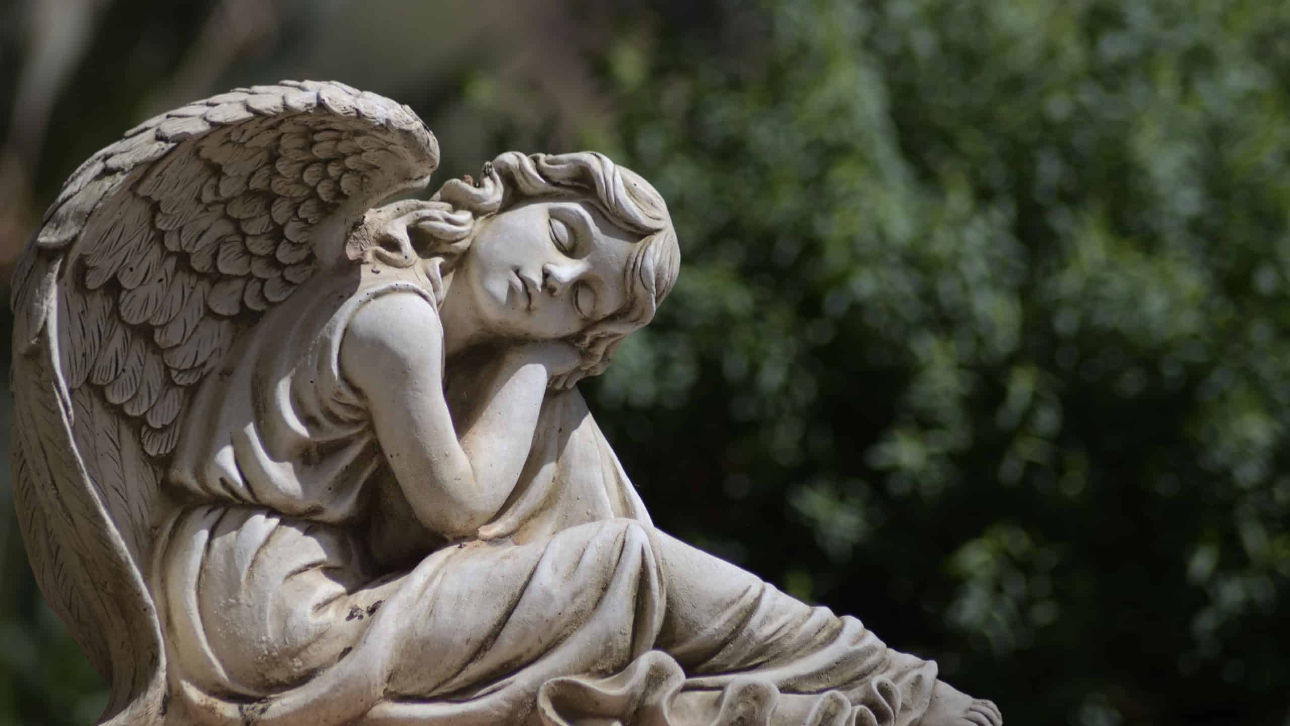 Angel sleeping statue