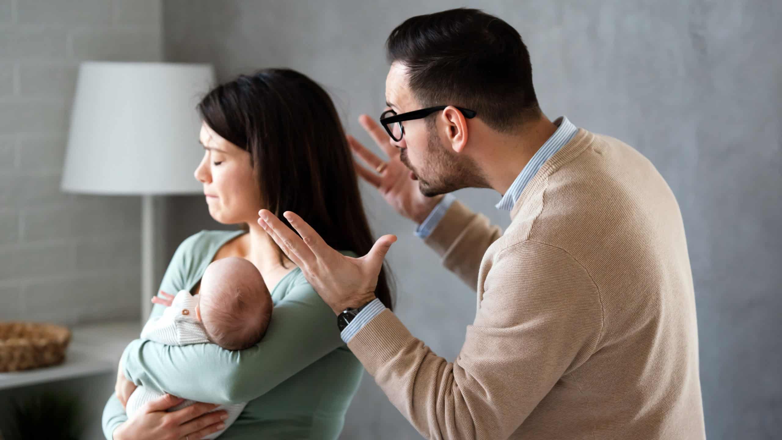 Stressed couple arguing and having marriage problems. Marriage difficulties, divorce concept.