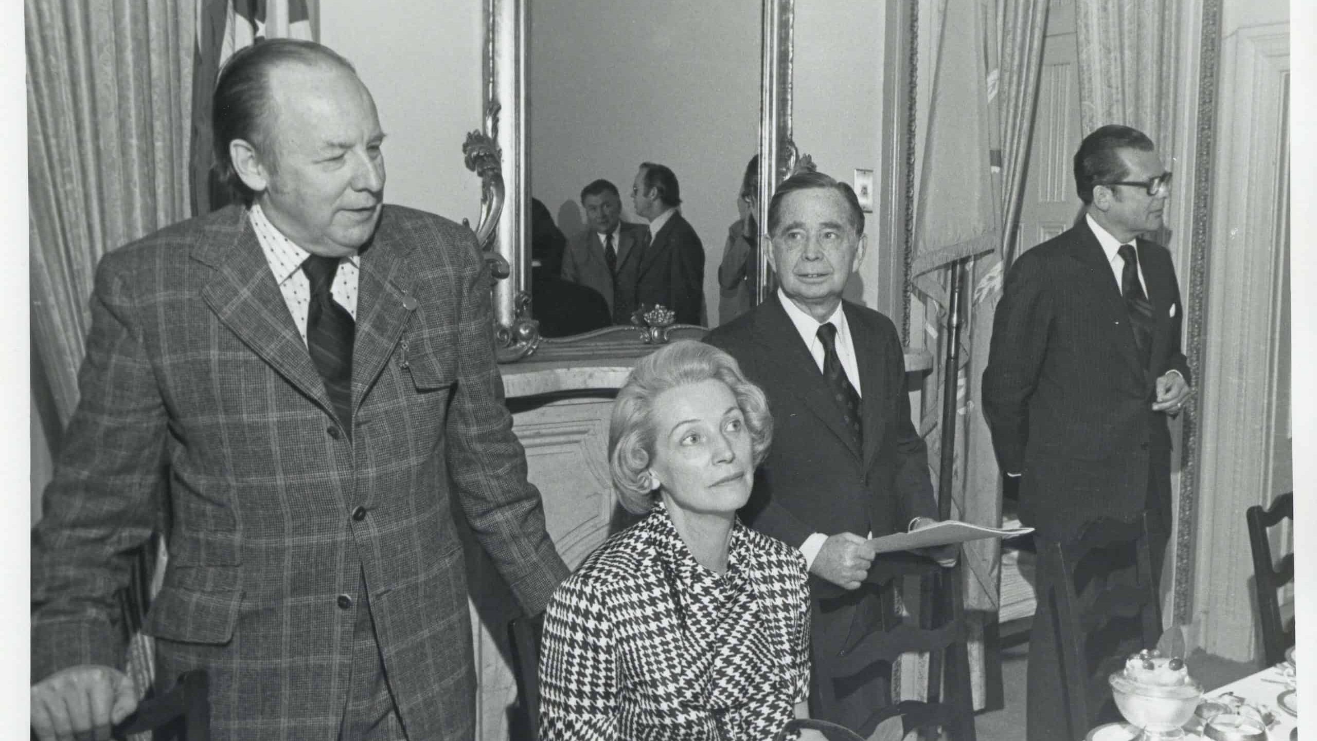 Carl Albert with Wayne Hays and Anna Marie Renegar, the head of the German Bundestag