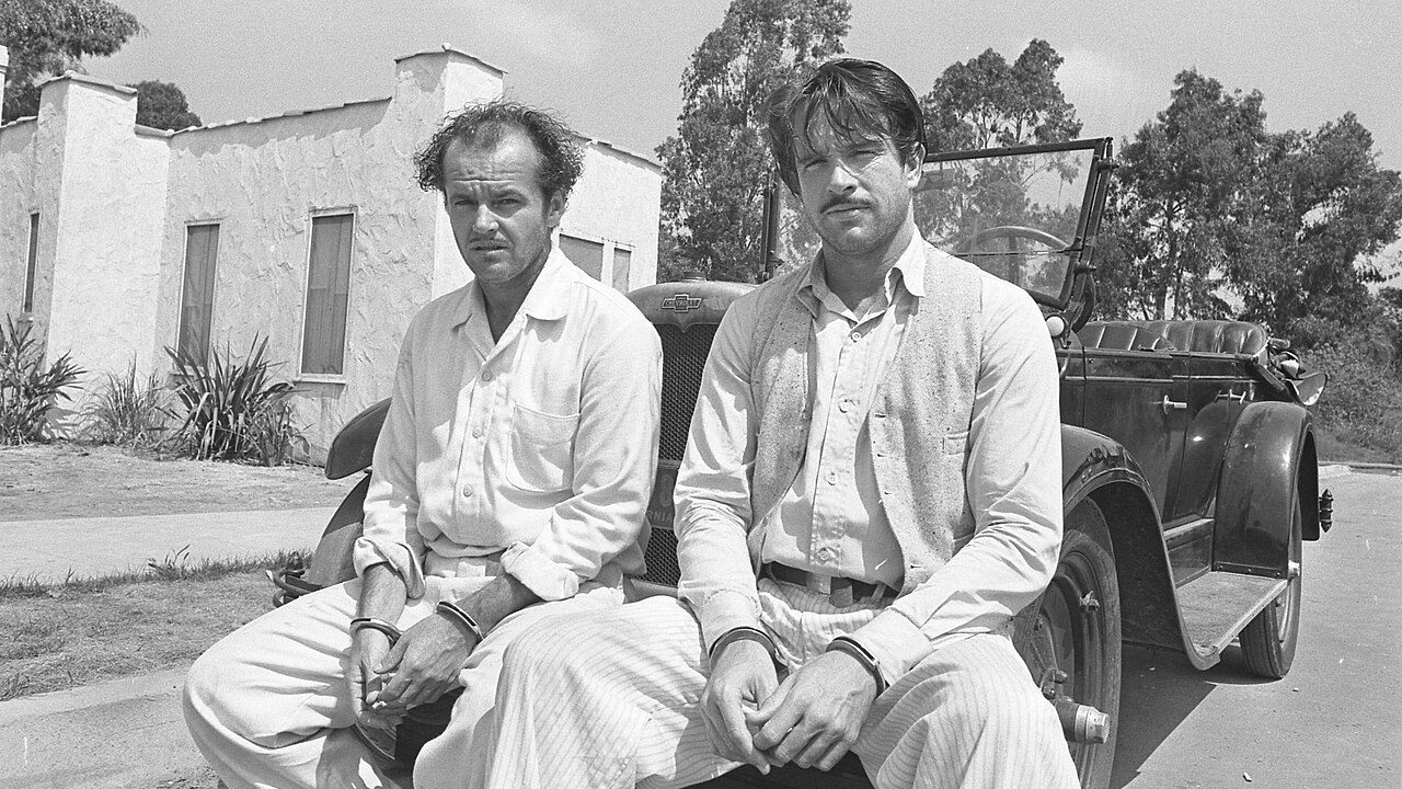 Jack Nicholson and Warren Beatty during filming of the motion picture "The Fortune," in Los Angeles, Calif