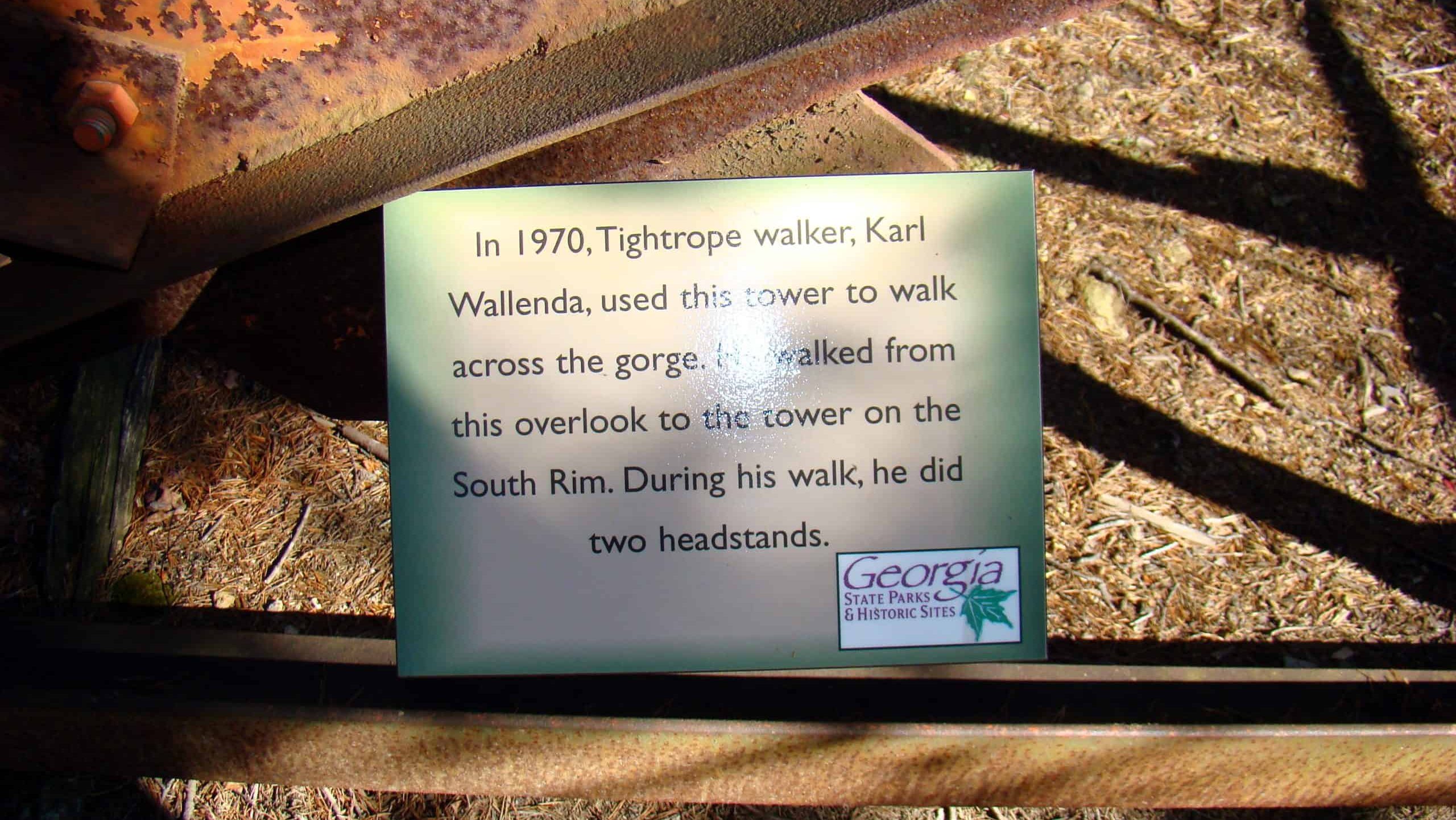 Tower at site of Wallenda's crossing of Tallulah Gorge