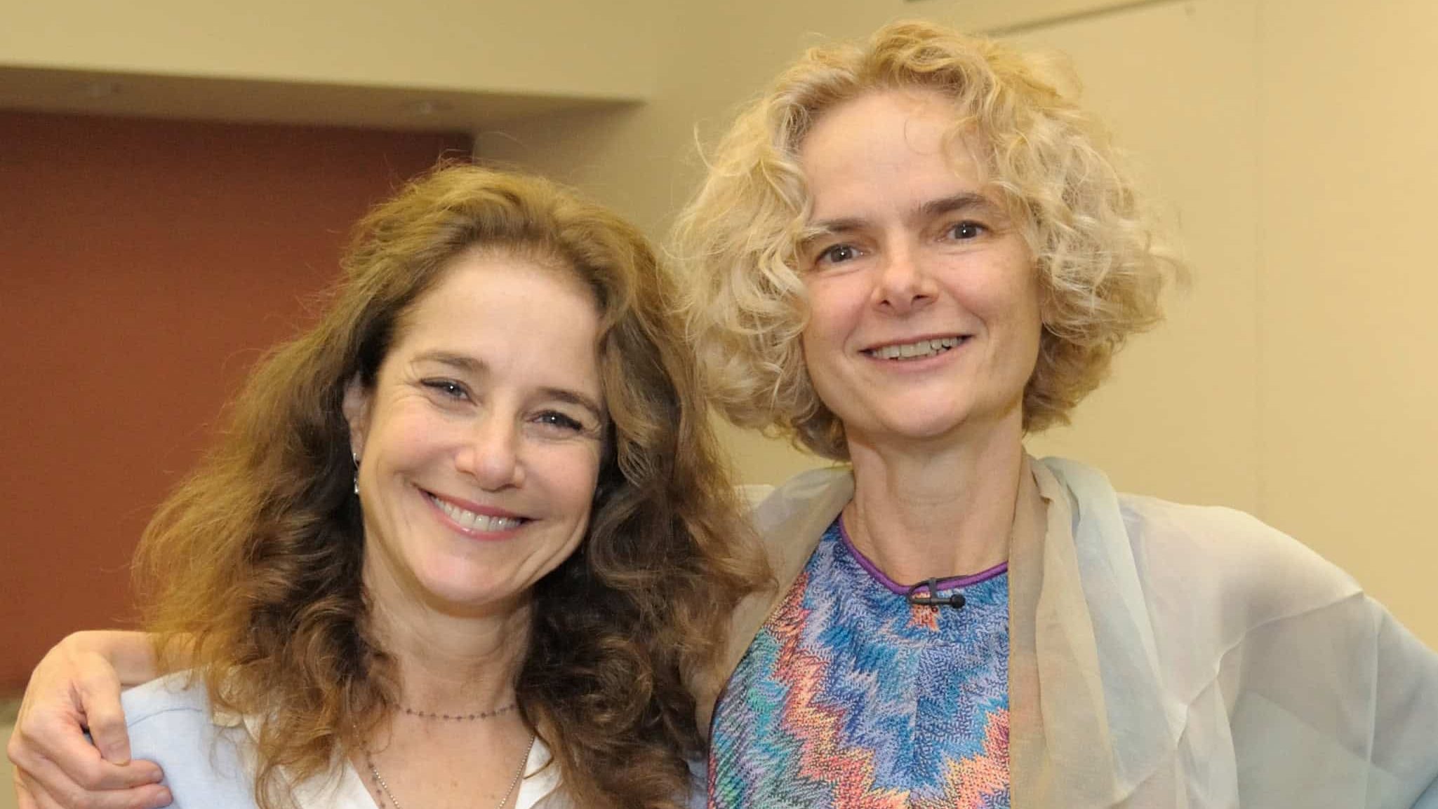 Actress Debra Winger and NIDA Director Dr. Nora Volkow pose prior to NIDA’s Addiction Performance Project, held Aug 5, 2011 on the NIH Campus