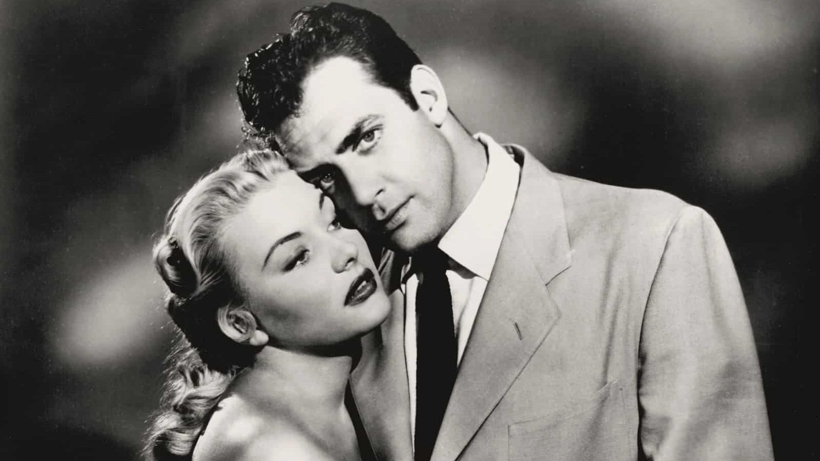 Barbara Payton-Raymond Burr in Bride of the Gorilla still