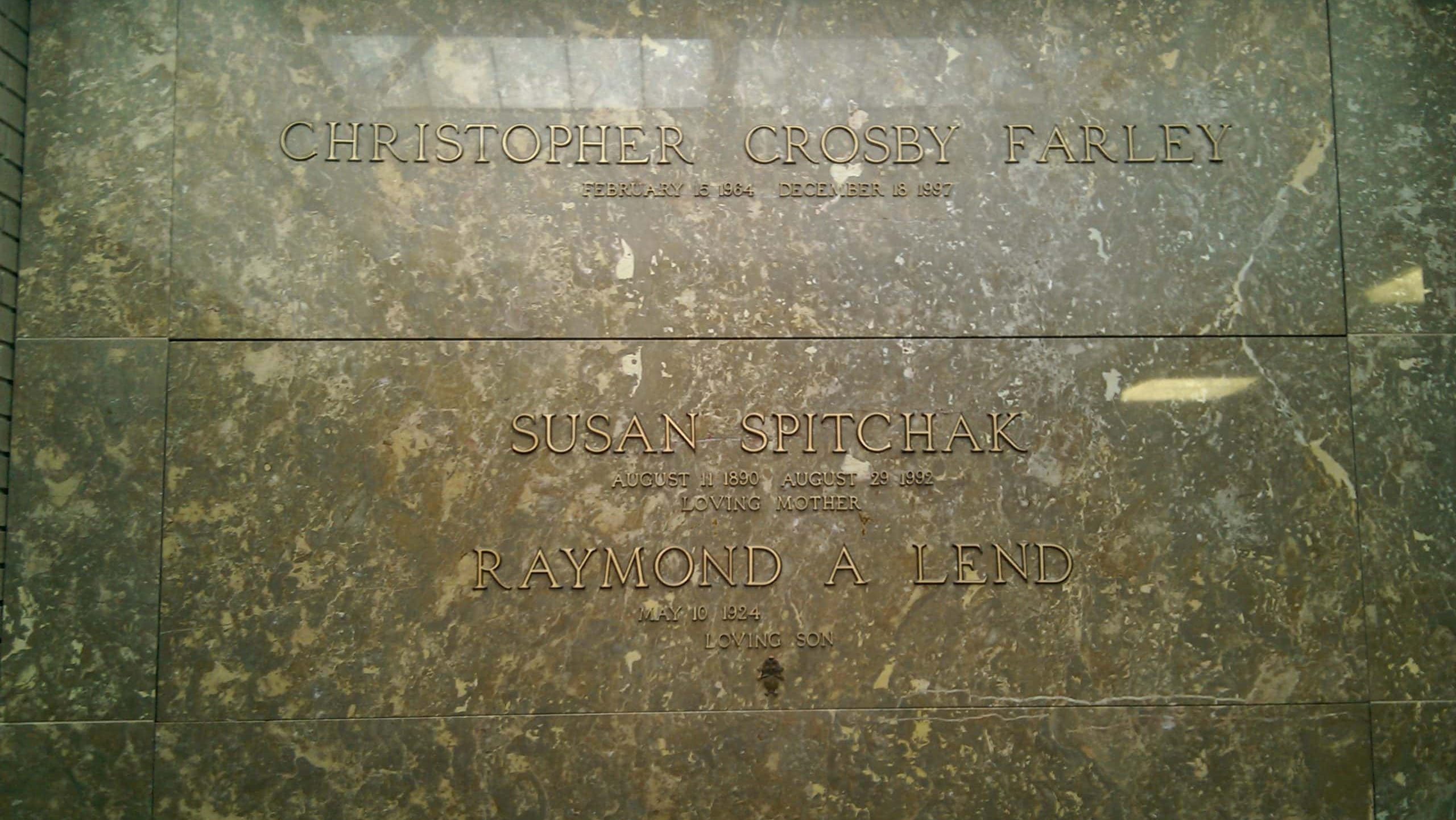 This is the grave of American actor and comedian Chris Farley