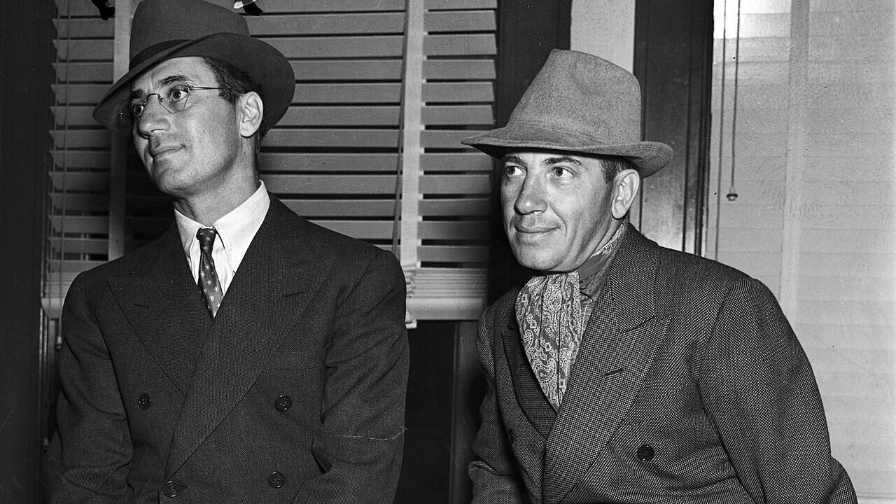 Groucho and Chico Marx during A Day at the Races