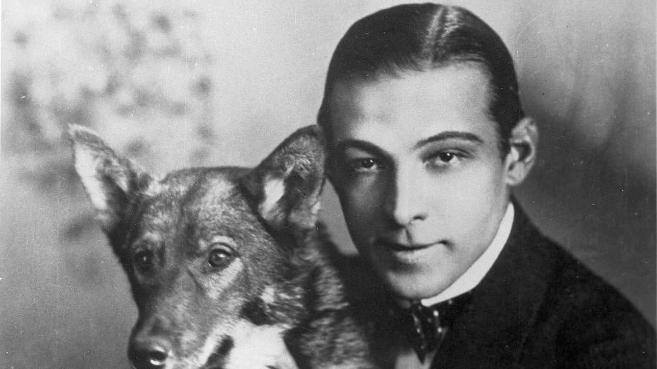 Rudolph Valentino and his dog