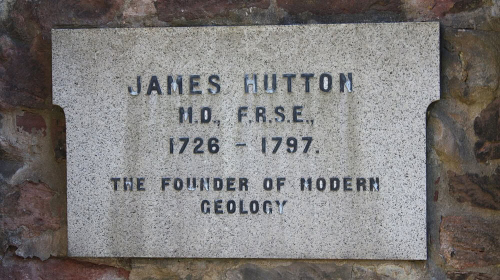 The memorial to James Hutton at his grave in Greyfriars Kirkyard