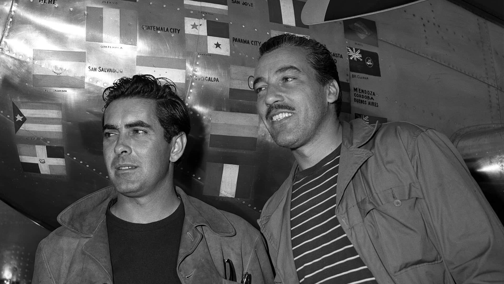 Tyrone Power and Cesar Romero on return from Latin-America