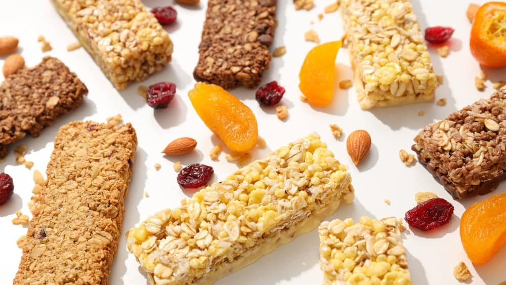 Granola Bars with almonds and dried fruits