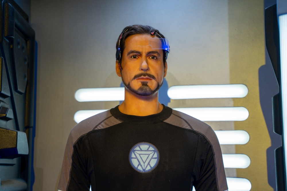 Wax statue of Robert Downey Jr. from the movie Ironman at the Niagara Falls Movieland Wax Museum. Niagara Falls, Canada - September 20, 2024.