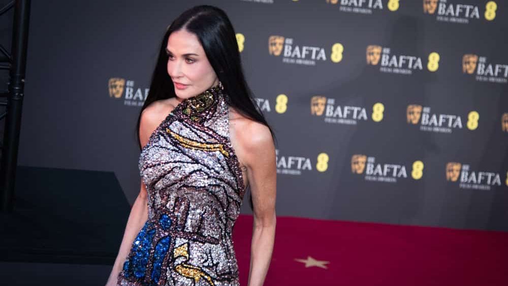 London, England, UK - February 16, 2025: Demi Moore attends the 2025 EE BAFTA Film Awards at The Royal Festival Hall.